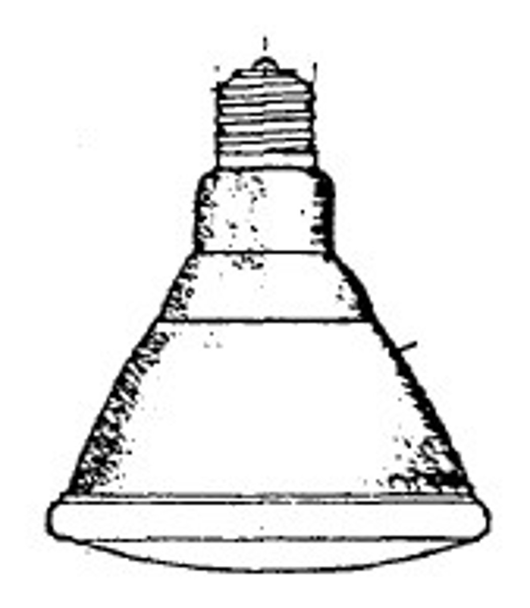 <p>Incandescent lamp with <strong><u>parabolic </u></strong>aluminized reflector bulb cast glass for incandescent and high intensity discharge lamps, having a precisely formed internal reflector and a lensed front to provide the desired beam spread</p>