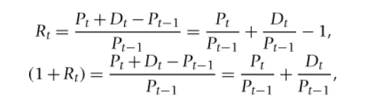 <ul><li><p>Dt/Pt-1 = dividend yield </p></li></ul><p></p>