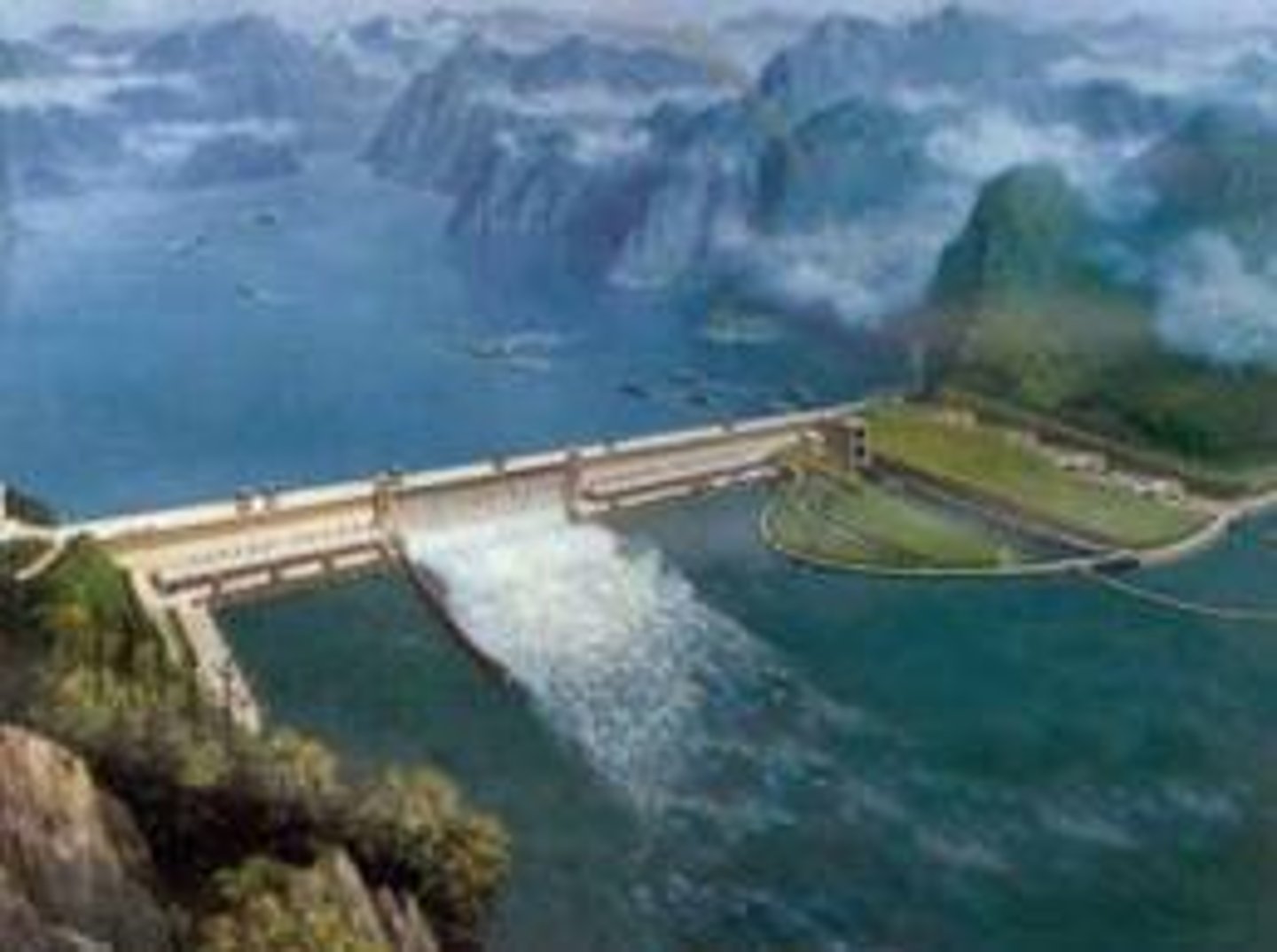 <p>A structure built across a river to control the river's flow.</p>