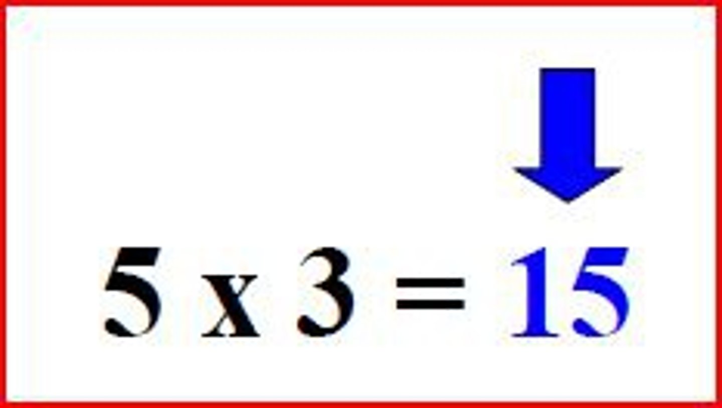 <p>the answer to a multiplication problem</p>