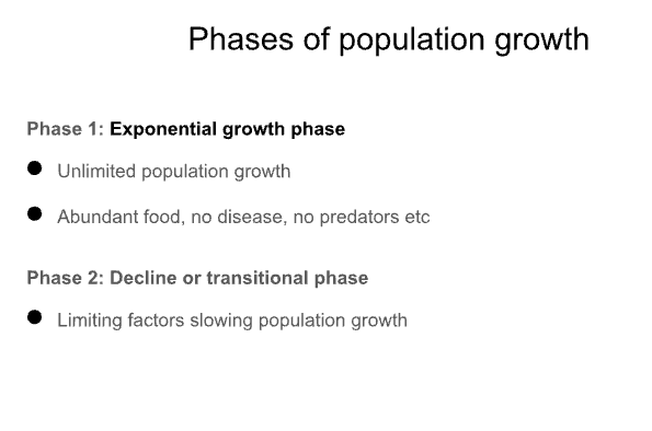 <p>3rd; plateua phase</p><ul><li><p>no growth</p></li><li><p>limiting factors balance the populations capacity to increase</p></li><li><p>population reaches k of environment</p></li></ul>