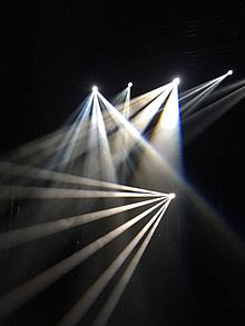 c. Place light just below the beam projecting downwards