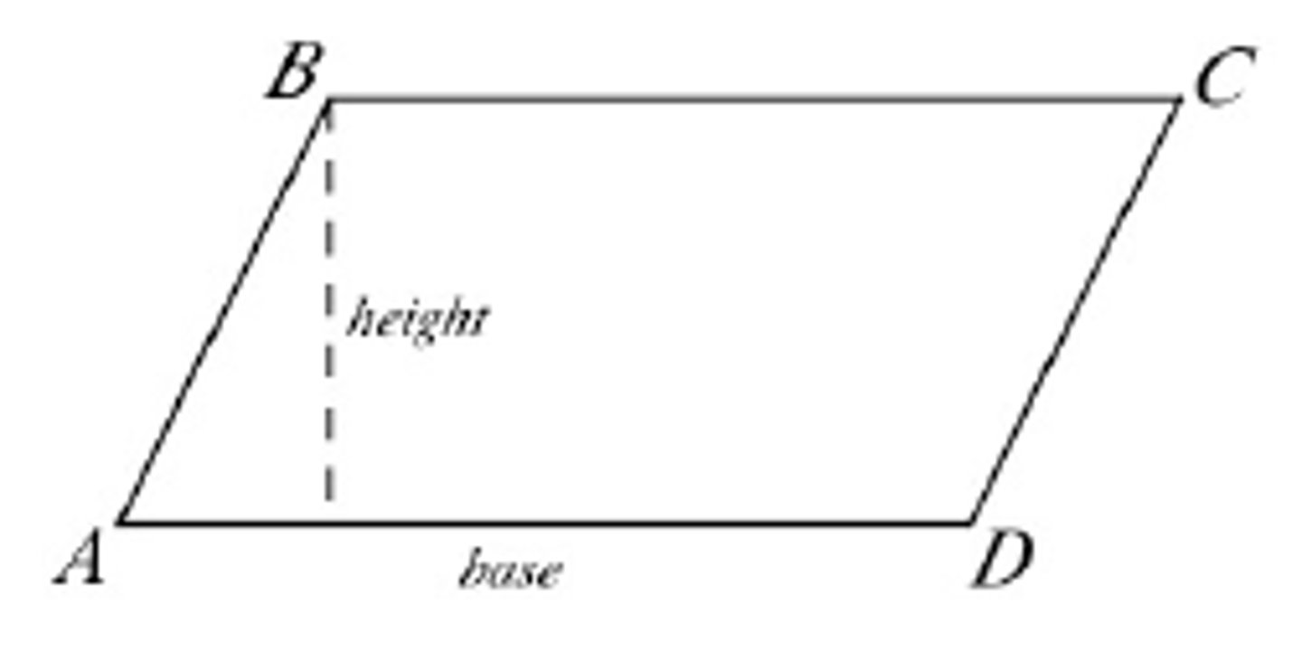 <p>A=(base)(height) or A=bh</p>