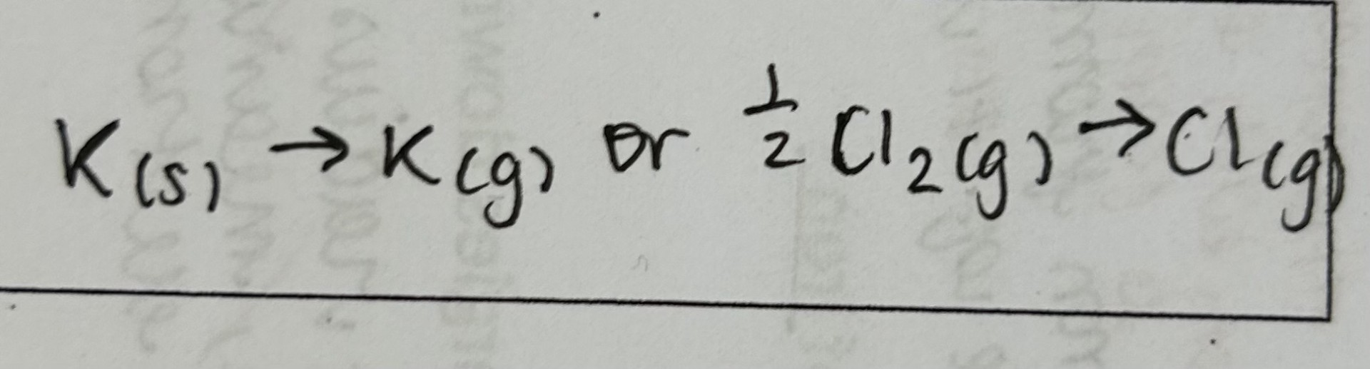 <p>enthalpy change when 1 mole of gaseous atoms forms from the element in its standard state</p>