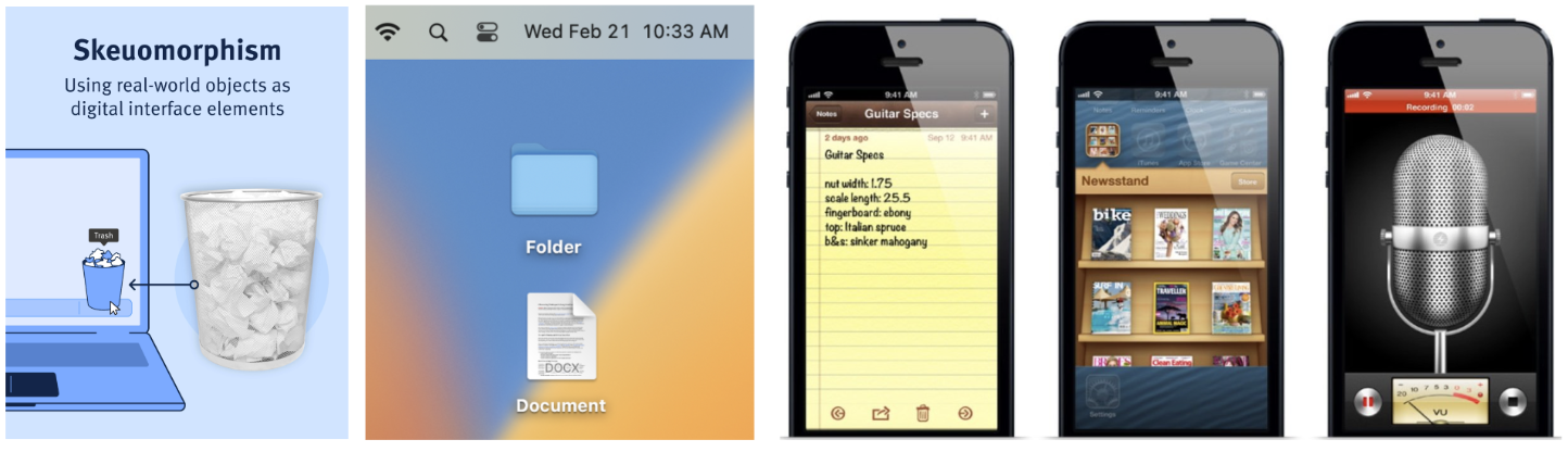 <p><span style="background-color: transparent; font-family: &quot;Trebuchet MS&quot;, sans-serif;">“a term most often used in graphical user interface design to describe interface objects that mimic their real-world counterparts in how they appear and/or how the user can interact with them.”</span></p>