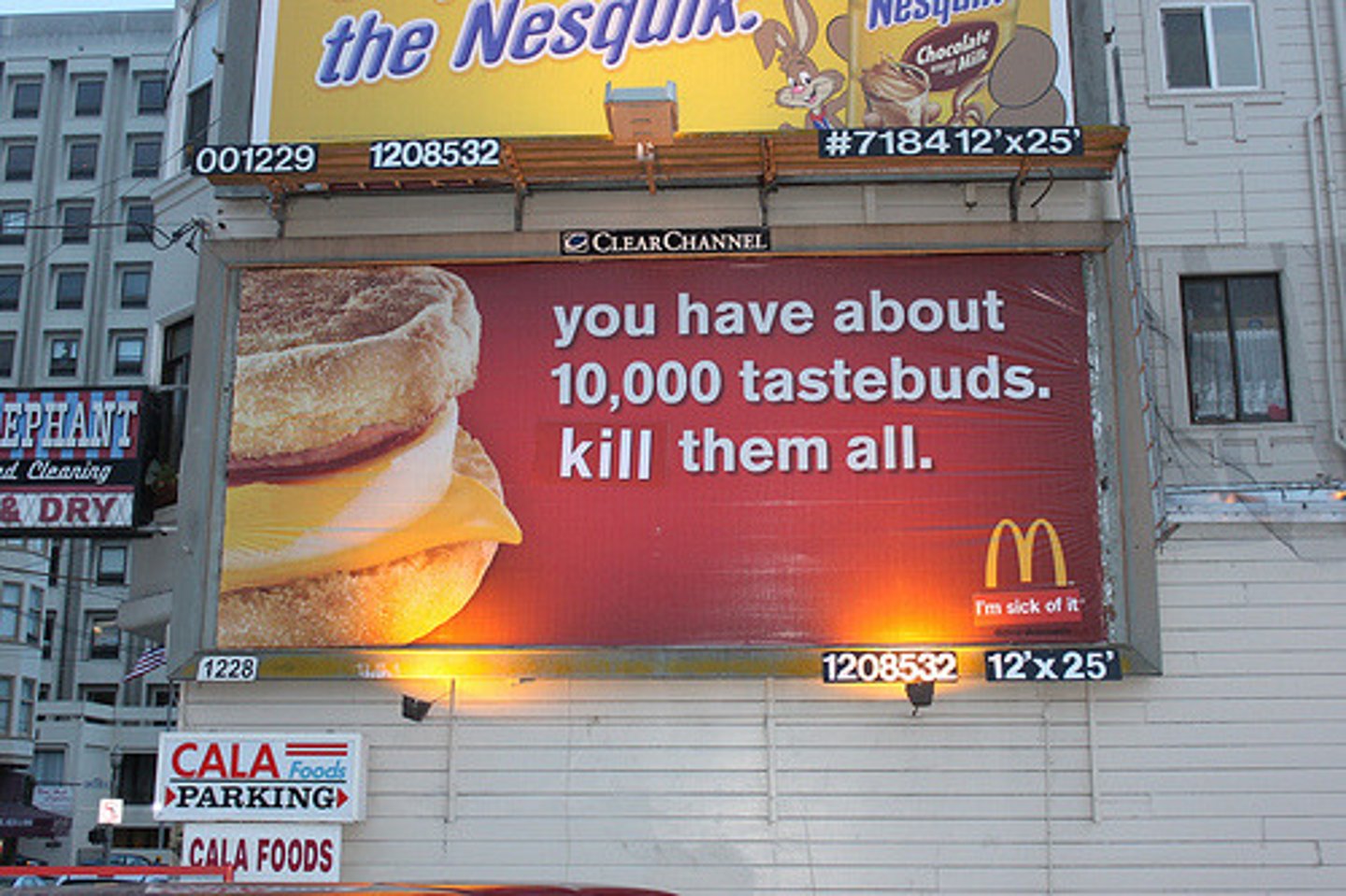 <p>- Practices culture jamming by changing key words on billboards to radically alter the message<br>- Paved the way in public parody of advertisements</p>
