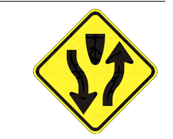<p>What does a Divided Highway sign mean?</p>