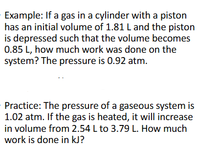 <p>Pressure — Volume Work Practice (Chapter 10)</p>