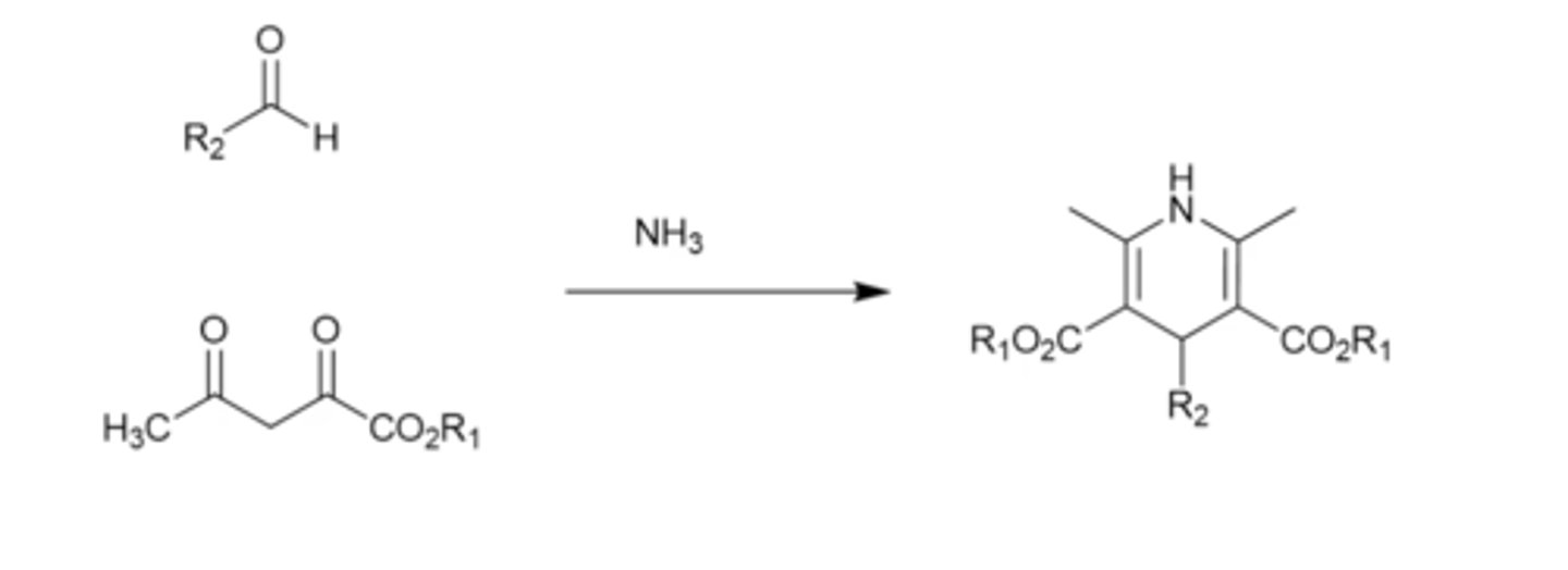 <p>Synthesis between an aldehyde and a beta-keto-ester in the presence of ammonia</p>