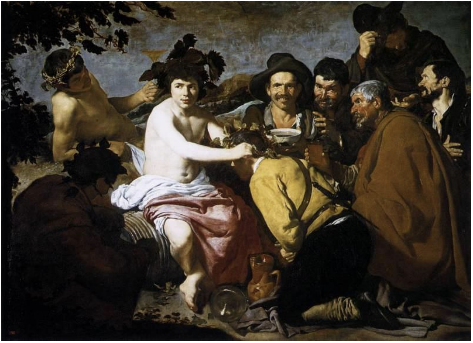<ul><li><p><span><strong>Style</strong>: Baroque, Realism<br><br></span></p></li><li><p><span><strong>Key Features</strong>:<br><br></span></p><ul><li><p><span>Depicts the god Bacchus and his followers, celebrating in a wild, drunken revel.<br><br></span></p></li><li><p><span>The focus on light and shadow gives the figures a sense of realism and immediacy.<br><br></span></p></li></ul></li></ul><p><span><strong>Memorable Fact</strong>: Velázquez’s ability to blend mythology with realism is evident in this painting.<br></span></p>