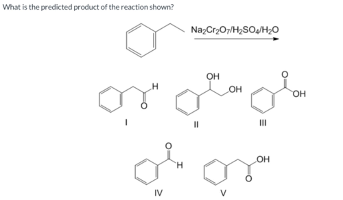 <p>What is the predicted product of the reaction shown?</p>