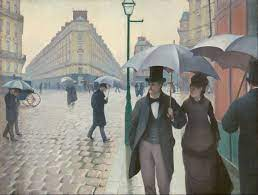 * great painting of urban life (modernized city)
* “impression” of rain through lighting
* see all social classes, portrays the isolation of man
* balanced but not symmetrical

  \
