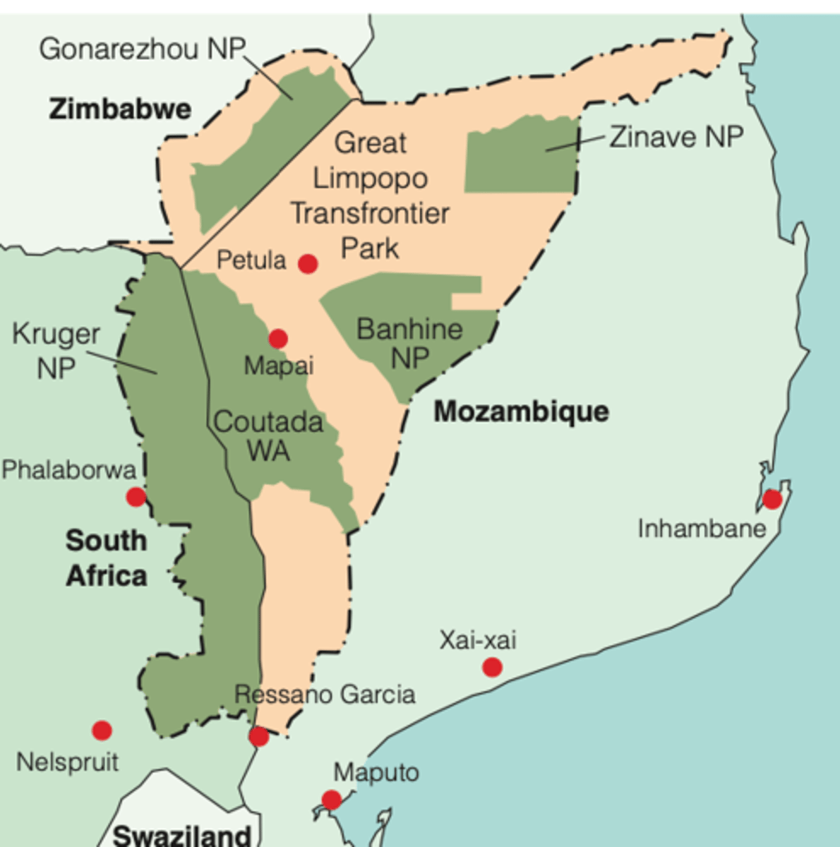 <p>an international conservation effort would link three existing national parks in three countries to create a 100,000-km2 conservation area</p>