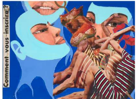 <p>Comme un obj de consommation/désir (lèvres; longs cils)</p>