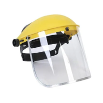 <p>A transparent mask covering the face, used to protect against splashes and hazardous vapors.</p>