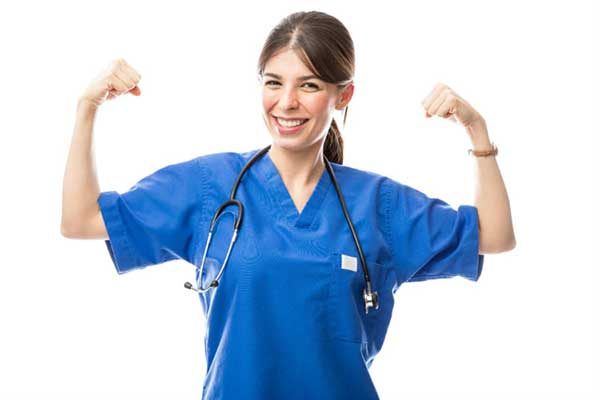 <p>[Noun] A person trained to care for the sick or infirm. (护士)</p>