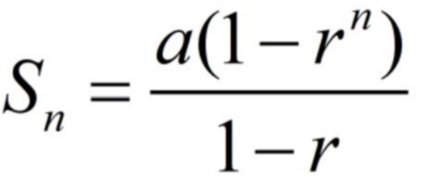 <p>Sn = a(1-r^n)/1-r</p>