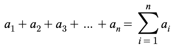 <p>sum of first n terms of a sequence</p>