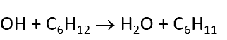 <p>gas phase reaction. most of the mixture is an unreactive buffer gas, eg He/Ar/N<sub>2 </sub>and the total pressure is a few Torr</p><p>make reaction pseudo-first-order such that d[OH]/dt = -k’[OH] and k’ =k[C<sub>6</sub>H<sub>12</sub>]</p><p>[C<sub>6</sub>H<sub>12</sub>] >> [OH]</p>