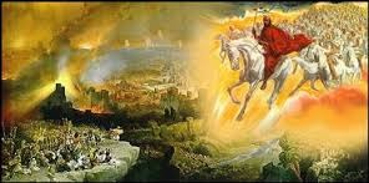 <p>The doctrine of or belief in a future thousand-year age of blessedness, beginning with or culminating in the Second Coming of Christ. It is central to the teaching of groups such as Plymouth Brethren, Adventists, Mormons, and Jehovah's Witnesses.</p>