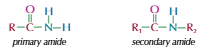 <ul><li><p>Carboxylic acid derivative</p></li><li><p>-CONH<sub>2</sub></p></li><li><p>Acts differently to amines, carboxyl group pulls electrons from rest</p></li></ul><p></p>
