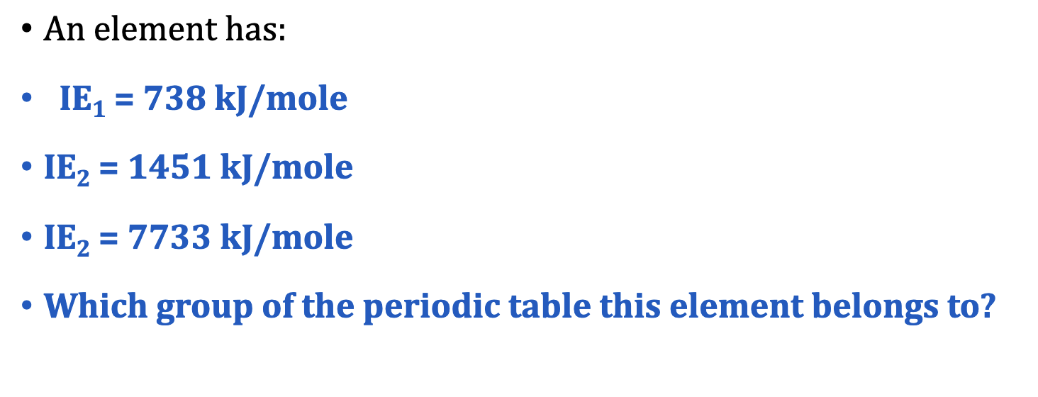 <p>Ionization Energy: Example</p>