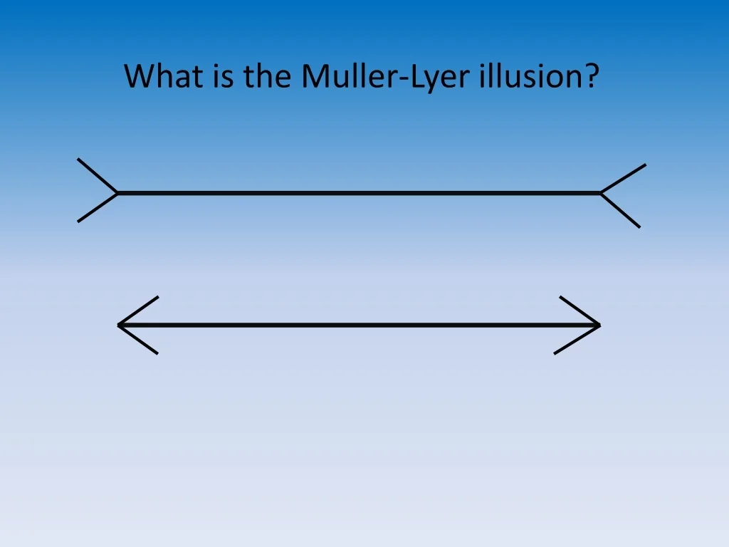 <p>When two lines of the same length are given opposite arrow end tips, one line appears longer</p>