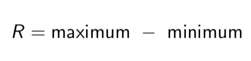 <p><span>R = maximum - minimum</span></p>