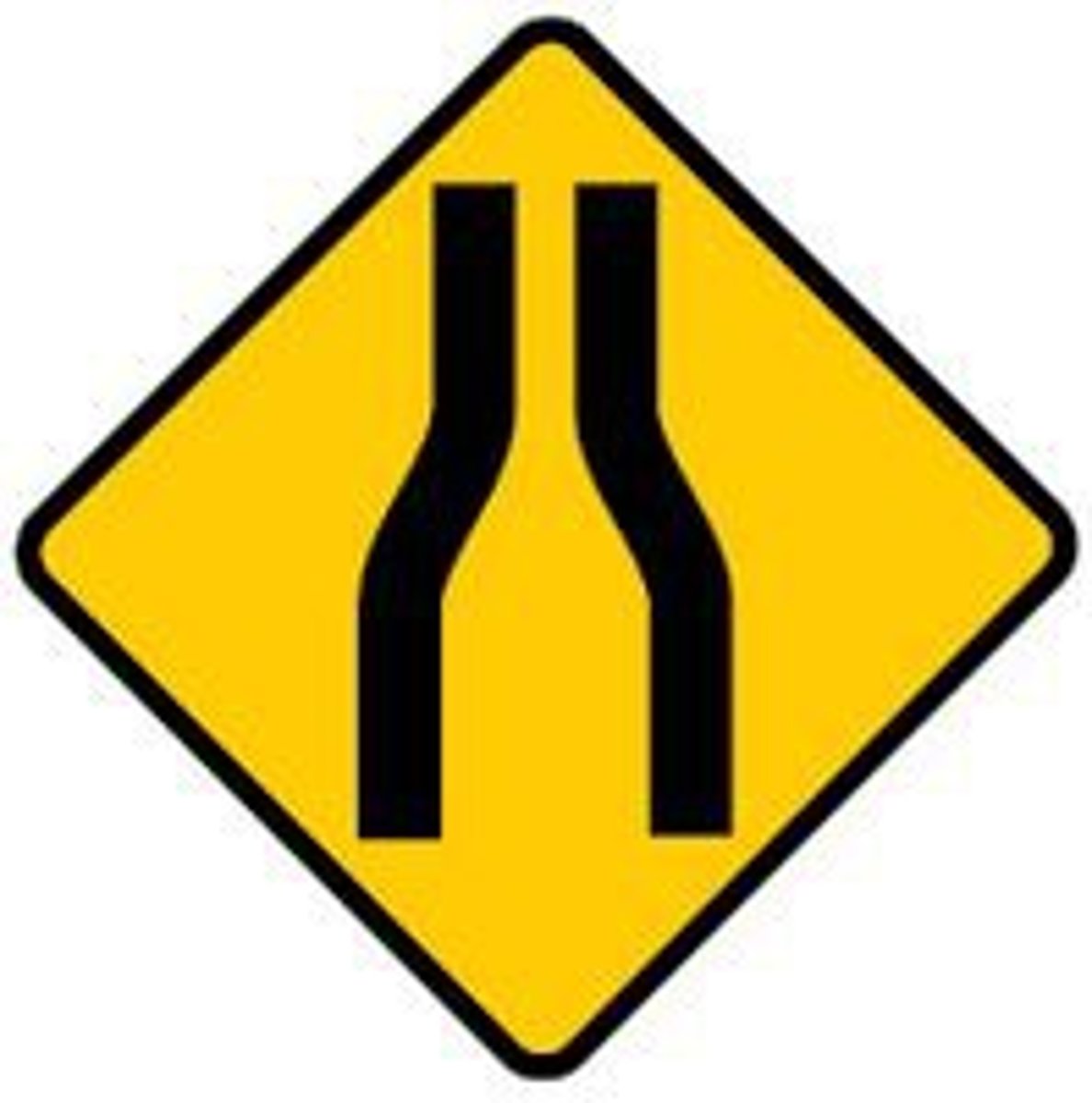 <p>road narrows</p>