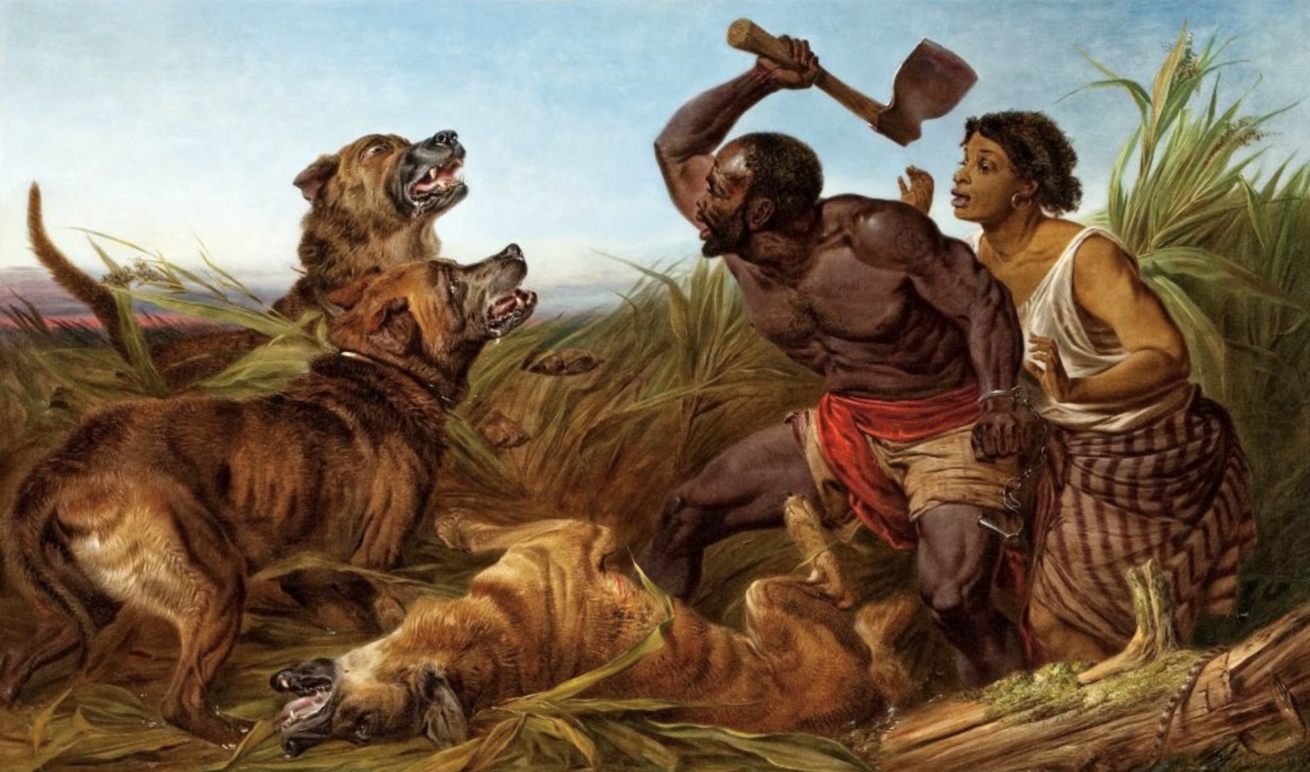 <p>#37 The Hunted Slaves by Richard Ansdell, 1862</p>