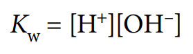<p>ionic product of water, Kw</p>