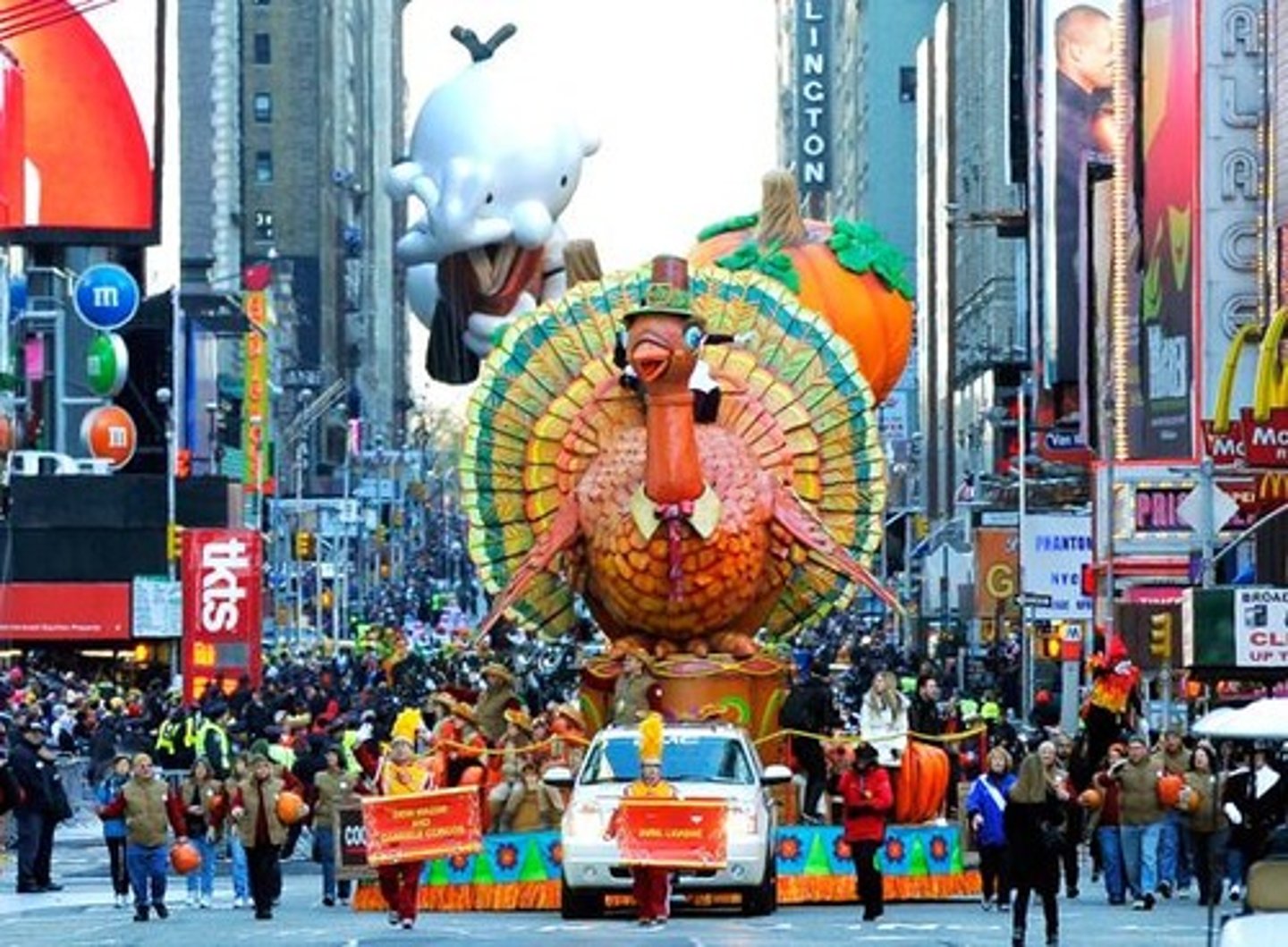 <p>to watch a parade</p>