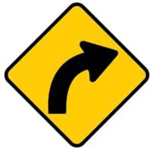 <p>slight curve in the road ahead</p>