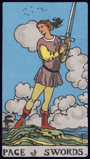 <p>PAGE OF SWORDS</p>