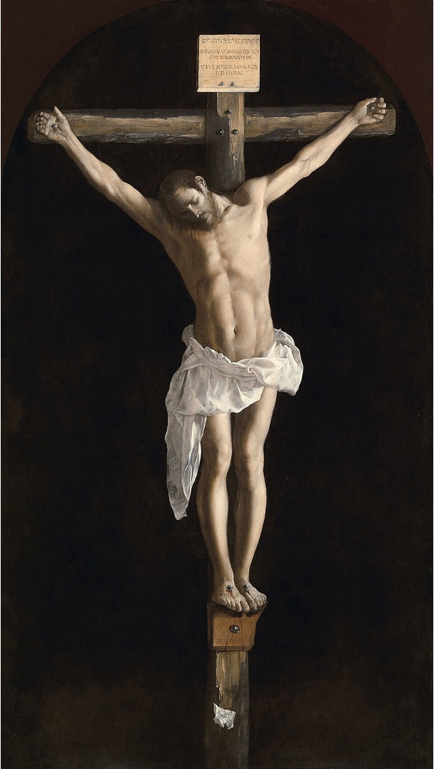 <p><span><strong>Francisco de Zurbarán, <em>Christ on the Cross</em></strong>, 1627. Oil on canvas, 9&nbsp;ft. 6⅜ in. × 5 ft. 5¼&nbsp;in. (2.9&nbsp;× 1.66&nbsp;m). Art Institute of Chicago, Illinois.</span></p>