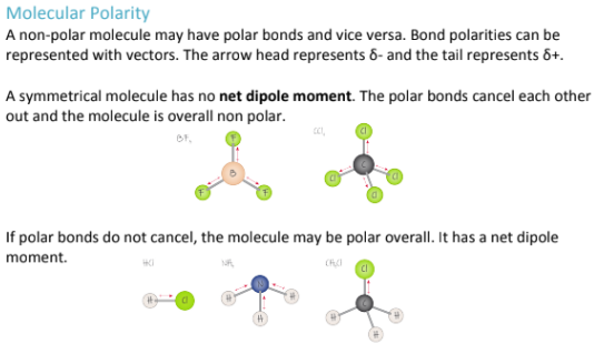 <p>No net dipole means you have polar bonds that cancel each other because the entire molecule is symmetrical, making the overall molecule non-polar;<br><br>Dipole-Dipole means you don’t have polar bonds that cancel each other out, because the molecule is not symmetrical (in terms of shape and electronegativity), and therefore, the molecule is polar overall.</p>