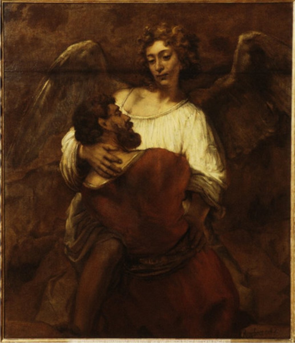 <p>wrestling with God / an angel</p>