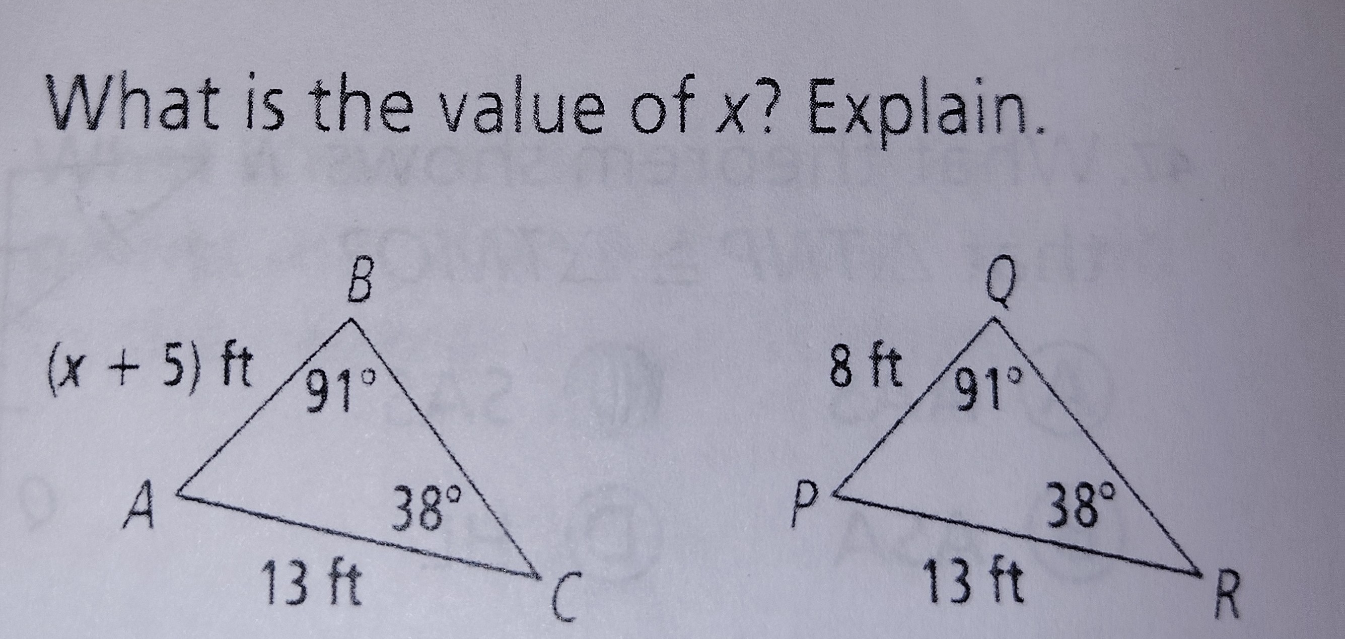 <p>What is the value of x</p>
