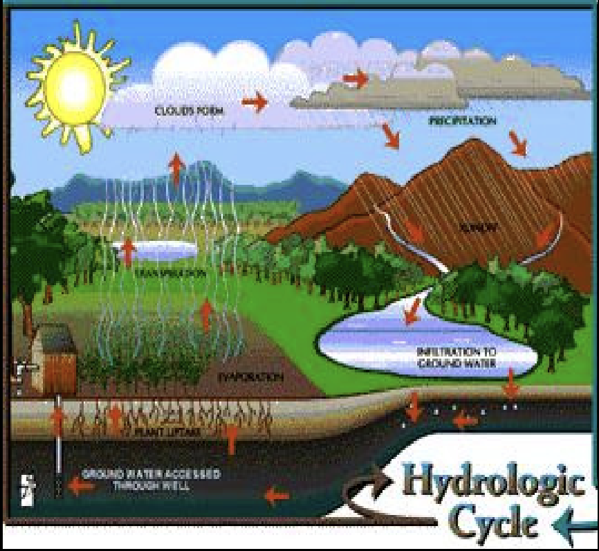 <p>Precipitation = _______________</p><p>If water did not return to the oceans, sea level will drop by 1 m/year; all ocean basins will dry out in 4,000 years!</p>