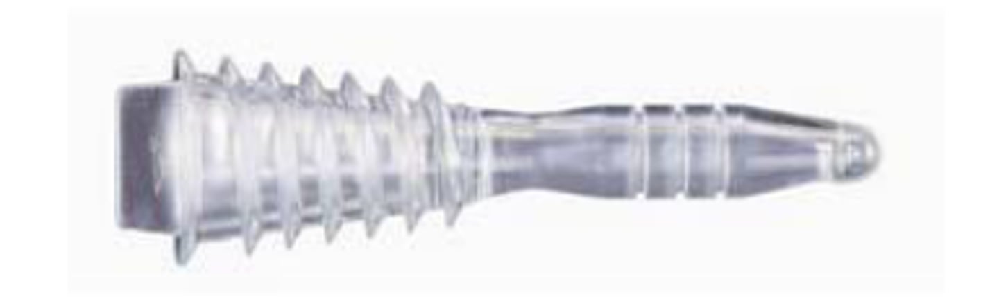 <p>used to stop leakage from the anus or vagina; has a channel that can be filled with absorbent powder</p>