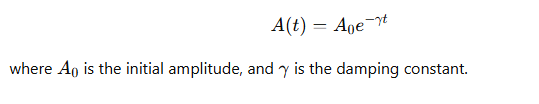 <p>The amplitude decreases exponentially with time</p>