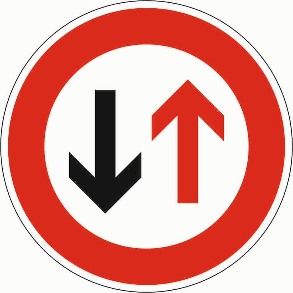 <p><span>voorrang verlenen aan tegemoetkomend verkeer</span></p>