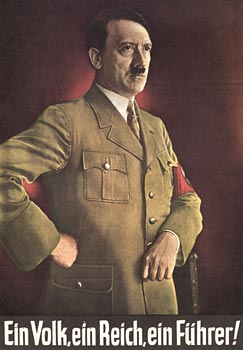 Hitler propaganda Poster. One People One Empire One Leader