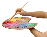 <p>a flat surface used for mixing paints or pigments, commonly used by artists. </p>
