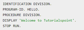 <ul><li><p>mandatory division</p></li><li><p>this division is used to identify the program</p></li><li><p>PROGRAM-ID is mandatory in this division</p><ul><li><p>program name</p></li><li><p>consist of 1 to 30 characters</p></li></ul></li></ul>