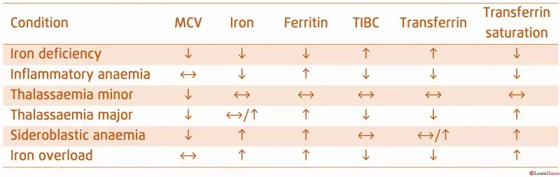 <p><span>Serum iron reflects the amount of iron circulating in the blood, TIBC measures the blood's capacity to transport iron, and ferritin indicates the body's iron storage levels</span></p>