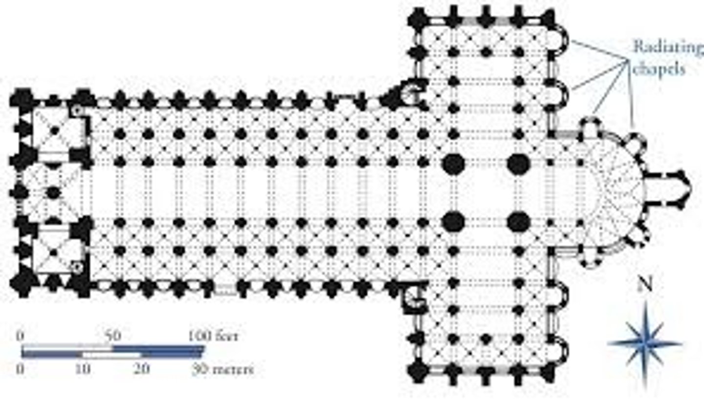 <p>The area in a church formed by the intersection (crossing) of a nave and a transept of equal width, often used as a standard module of interior proportion.</p>