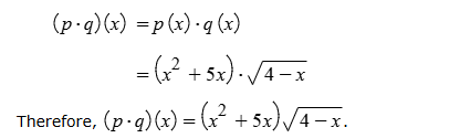<p>What is the domain of (p*q)(x)?</p>