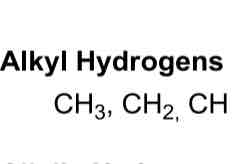 <p>Alkyl Hydrogens (CH3, CH2)</p>