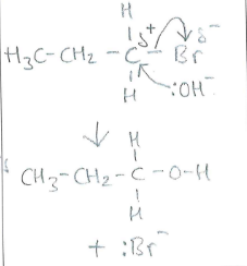 <p>(1)</p><p>Nucleophilic substitution (1) </p>